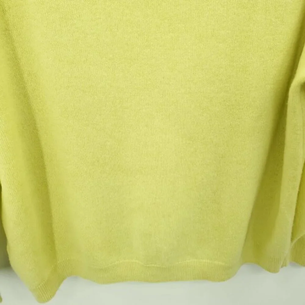 Anthropologie Saturday/Sunday Daphne Cashmere Pullover Sweater M Neon Yellow